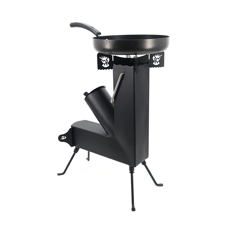 Portable Wood Burning camping rocket stove  firewood heater Outdoor Cooking Picnic BBQ rocket stove