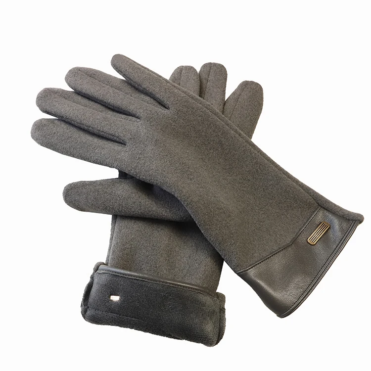 PU+suede lady gloves motorcycle gloves in winter hand heated cycling gloves