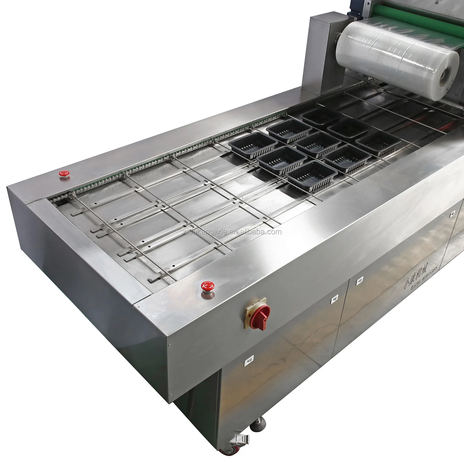 Factory price automatic continuous vacuum MAP sealing machines ready meals meet ball chicken tray sealer packing