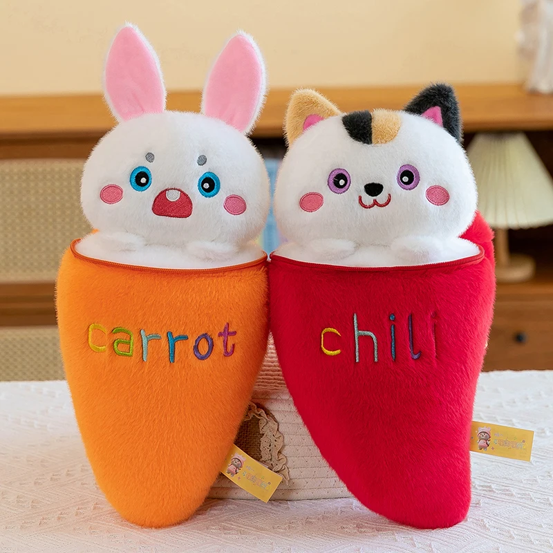 Personality drag pillow Kitten bunny plush toy animal Sleeping pillow gift for boys and girls