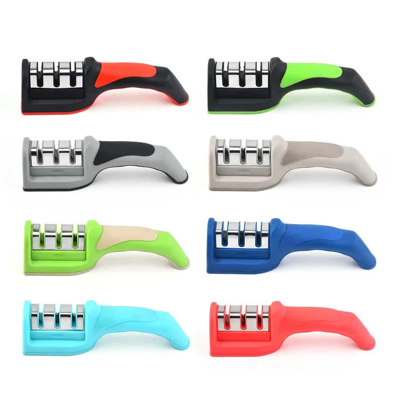 Factory Hot Sale Manual 3 Stage Sharpener Knife Grinder Sharpening Tools For All Knives with nonslip handle