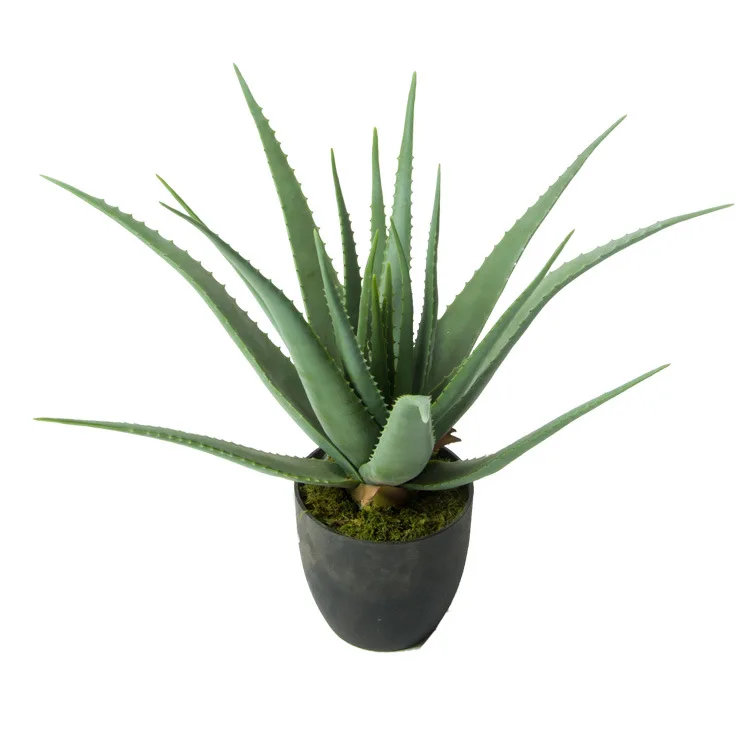 Artificial Aloe Vera Plant In Pot Real Touch Fake Succulent Simulation Plant Bonsai Artificial Green Plant For Home Garden Decor