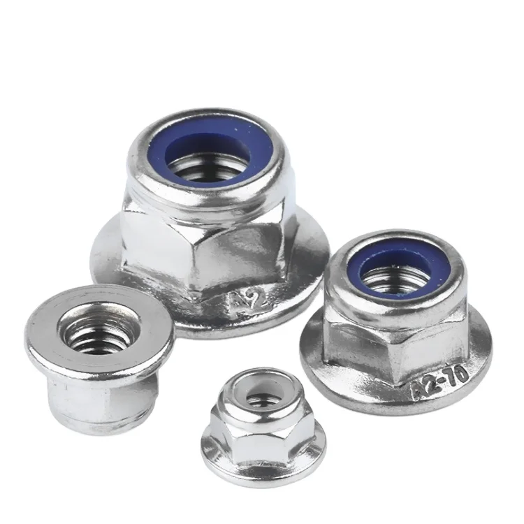 Prevailing Torque Type Hexagon Nuts DIN 6926 Stainless Steel Din6926 Metric Prevail Torque Nylon Insert Hex Flange Lock Nut T/T
