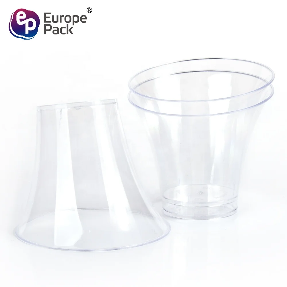 EPK new products bevel connection design special shape 135ml ps chalice cup plastic pudding cup