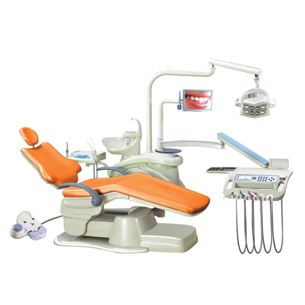 China built-in-one Dental Chair with LED sensor lamp light cure and scaler