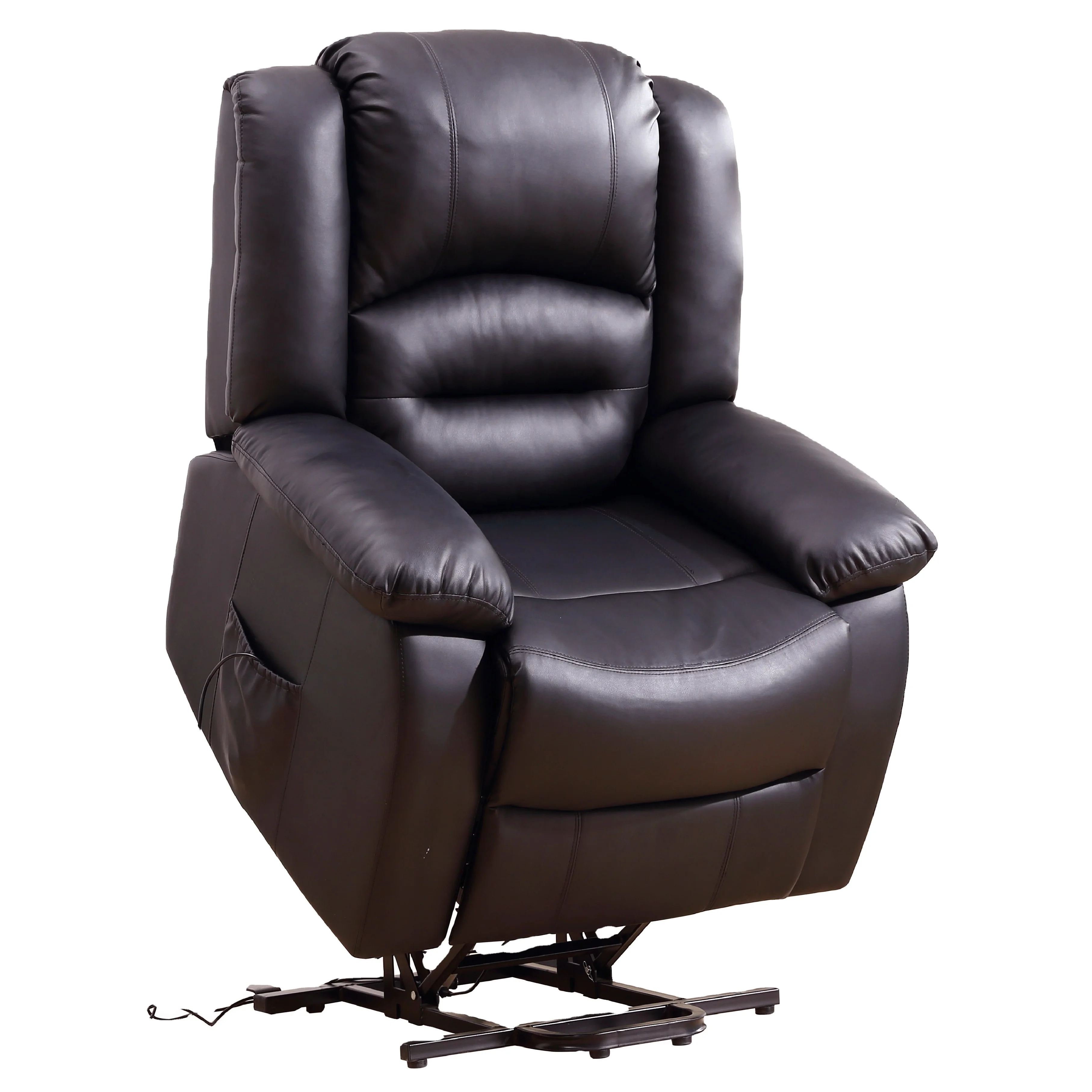 JKY Furniture Modern Leather Power Electric Lift Recliner Sofa Chair Reclining With Massage And Headrest And Lumbar For Elderly