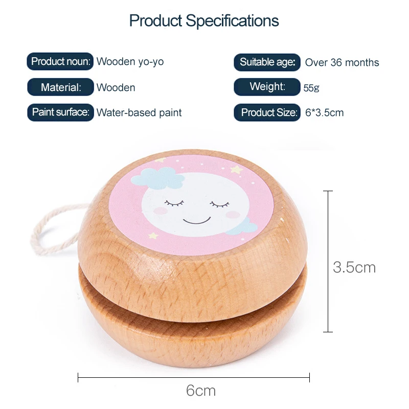 Kids Wooden Toy for Boys Girls Yoyo Balls Colorful Cartoon Animals Children Stress Relief Toys Funny Gifts