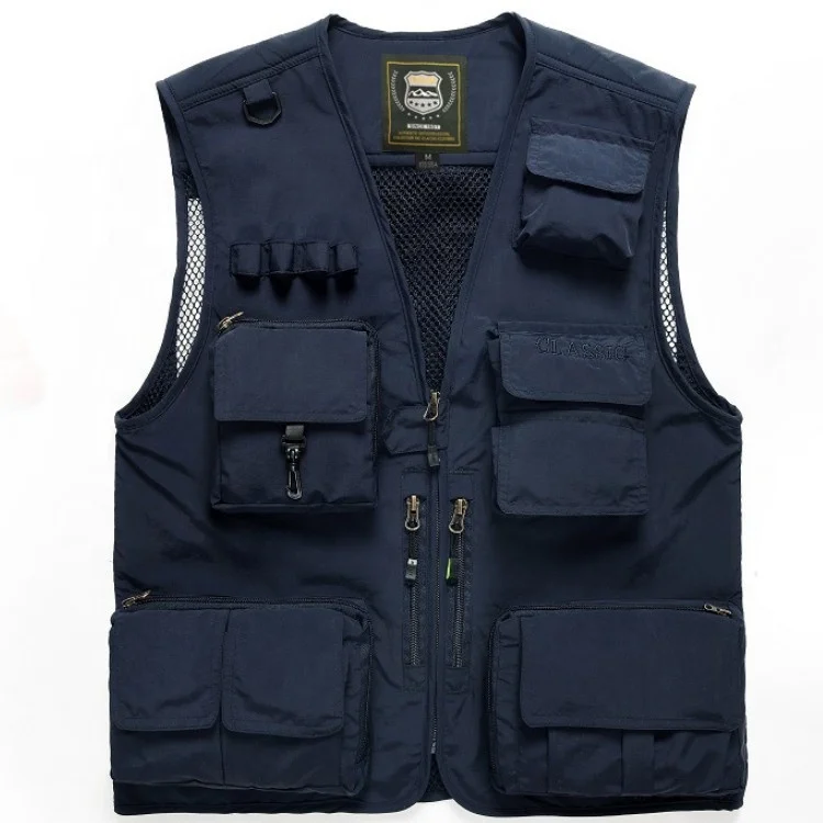 
Factory Customize Outdoor Multi Pocket Mesh Fly Light Fishing Vest For Men 