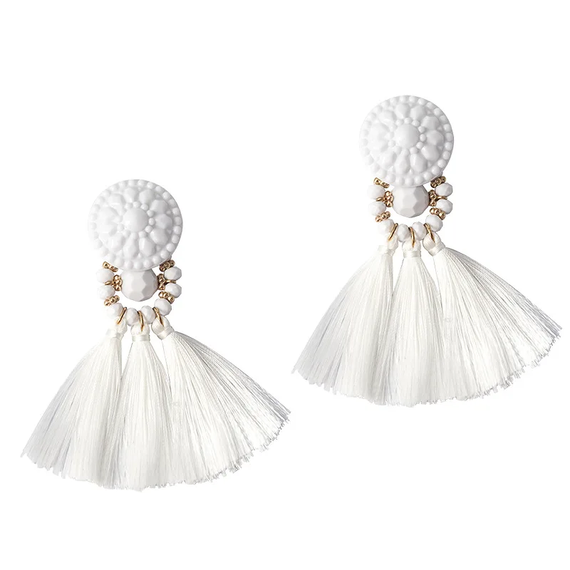 Colorful Long Tassel Hanging Earrings with Zircon Fashionable Pendant Design Wedding Engagement Anniversary Party Perfect Gift