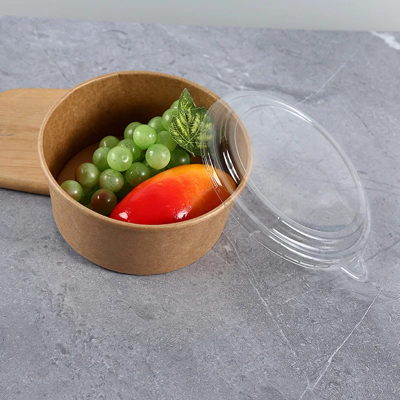 Disposable 1100ml Paper Bowl Ice Cream Paper Cup Eco friendly food grade leakproofdessert yogurt kraft paper Salad bowl