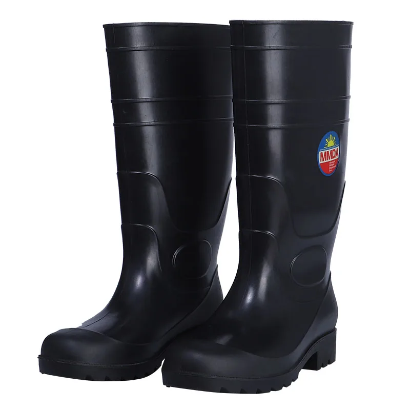 2020 OEM wholesale black cheap safety waterproof pvc work rain boots for men