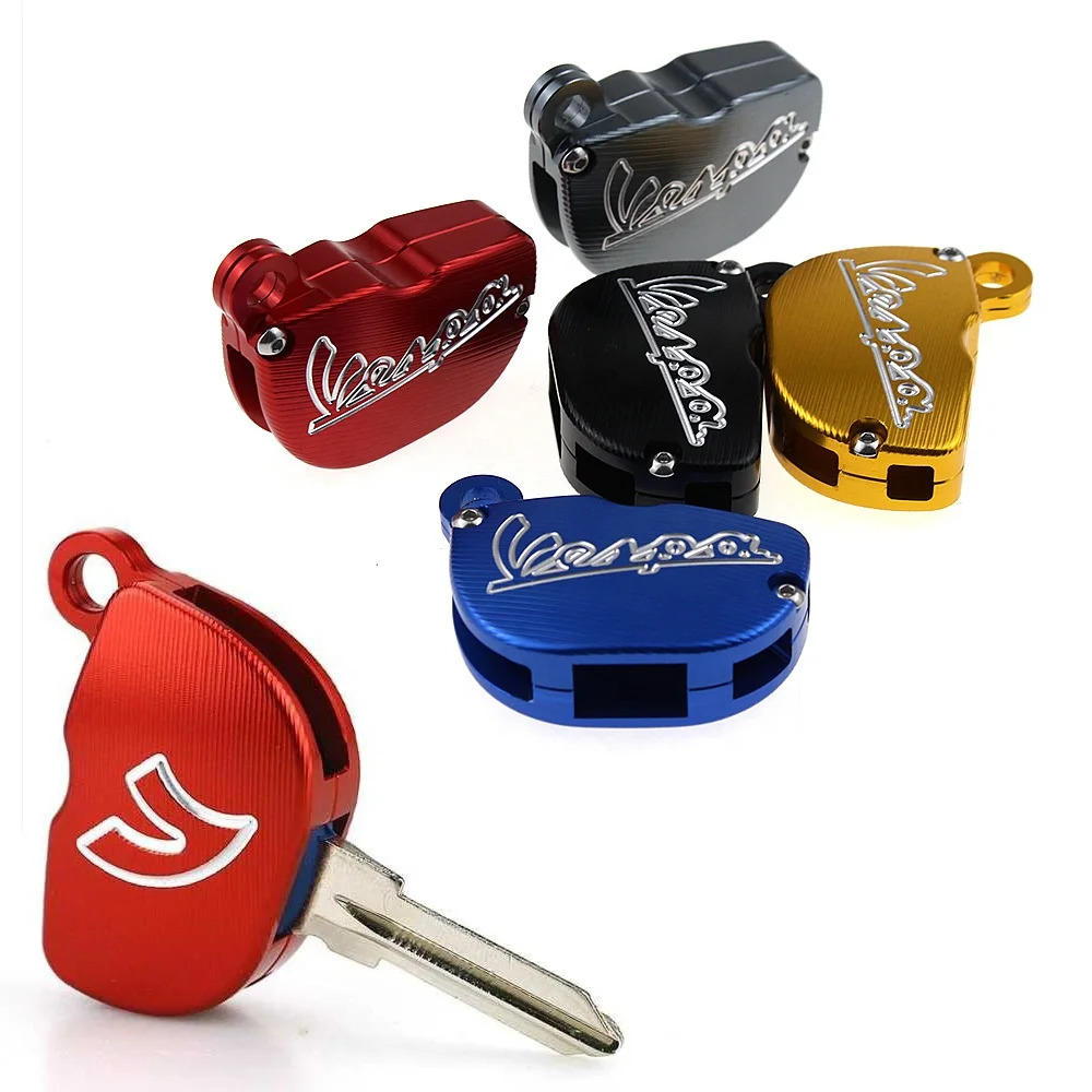 REALZION Motorcycle Aluminum Alloy Modification Key Decoration Protective Cover For Piaggio Vespa GTS SPRINT PRIMAVERA 125 300