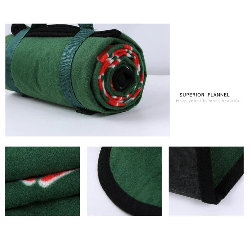 
100% Polyester Fleece Waterproof Outdoor Mat For Custom Picnic roll blanket 