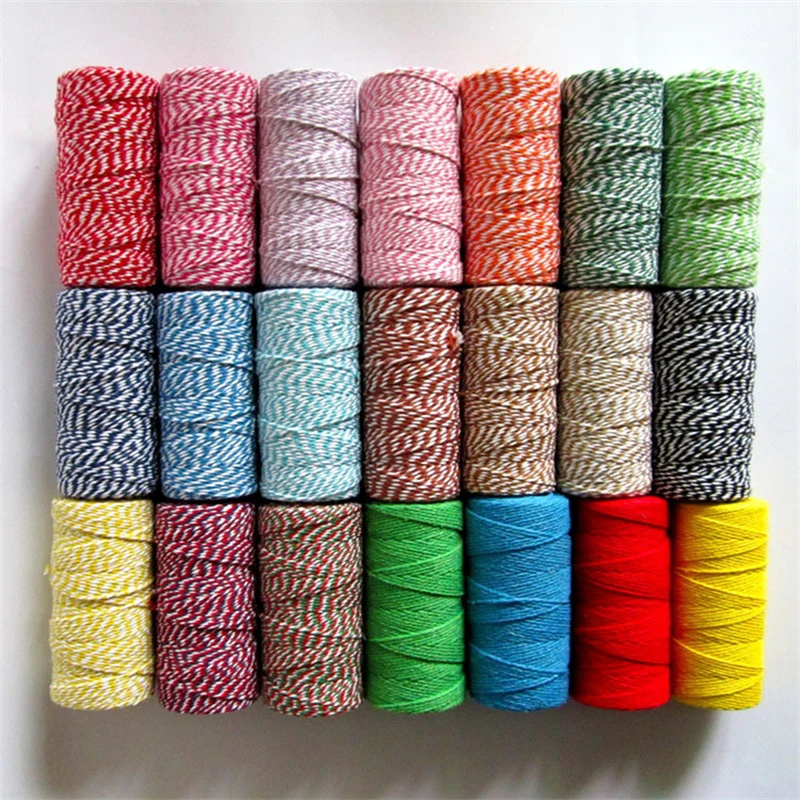 2mm colored macrame cord gold silk cotton rope Christmas gift wrapping decoration rope tag rope