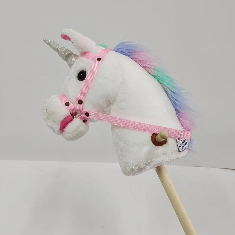 plush hobby unicorn stick on the showing platform