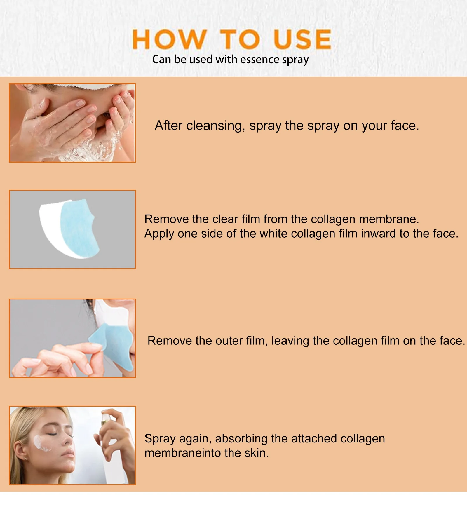 OEM ODM Collagen Melt Facial Mask For Unisex Moisturizing Firming Whitening Repairing Forehead Cheeks Necks Mask