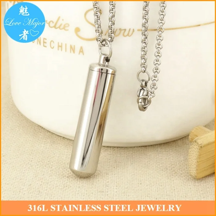 Jewelers Stainless Steel Cone Shaped Ash Memorial Keepsake Holder Pendant