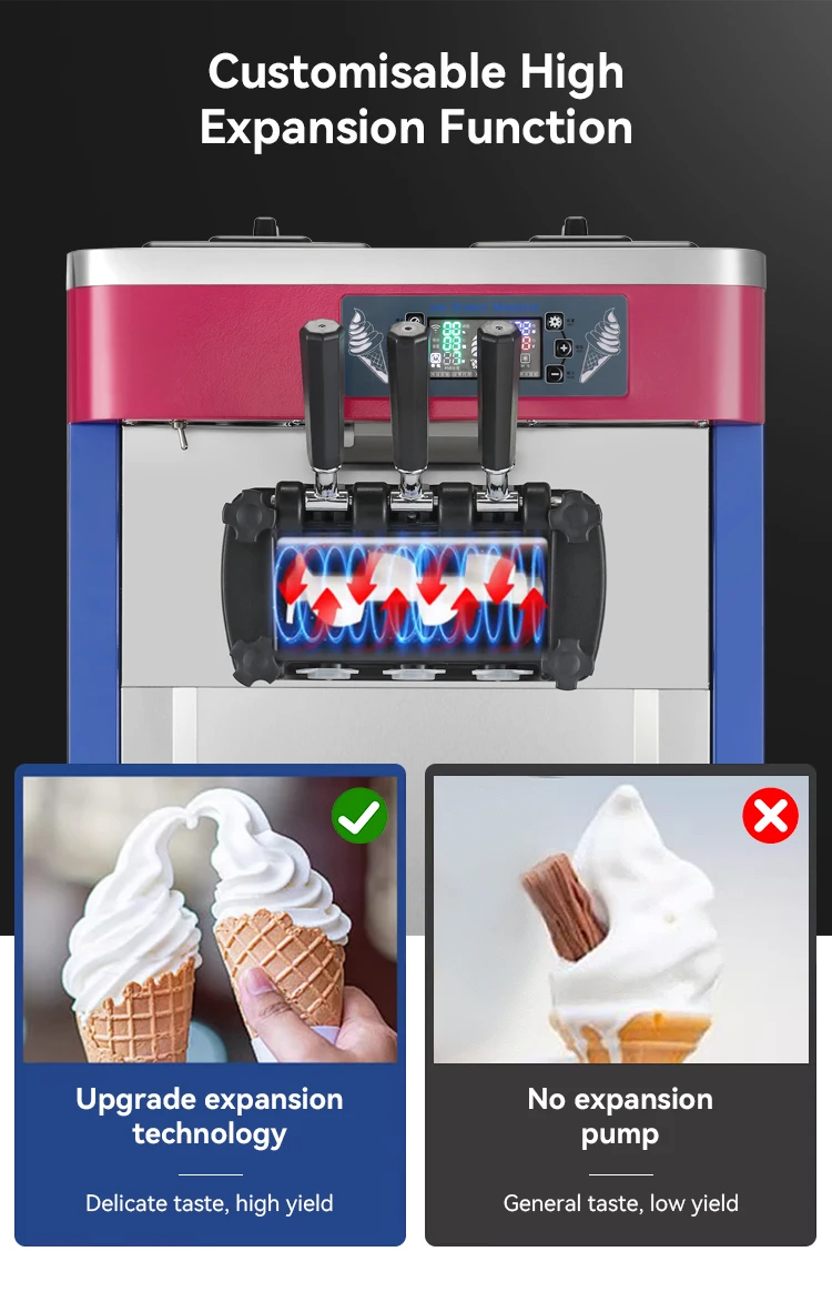 FEST Factory Hot Sell Ice Cream Maker Dual Motor Stainless Steel  Commercial Multifunctional  Ice Cream Machine