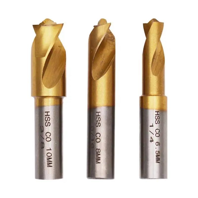 3pcs 6.5mm 8mm 10mm HSS CO Rotary Spot Weld Cutter Sawtooth Point Drill Bit Sheet Metal Solder Joints Plating Drill Bit