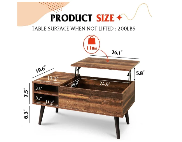European and American vintage folding  Coffee Table