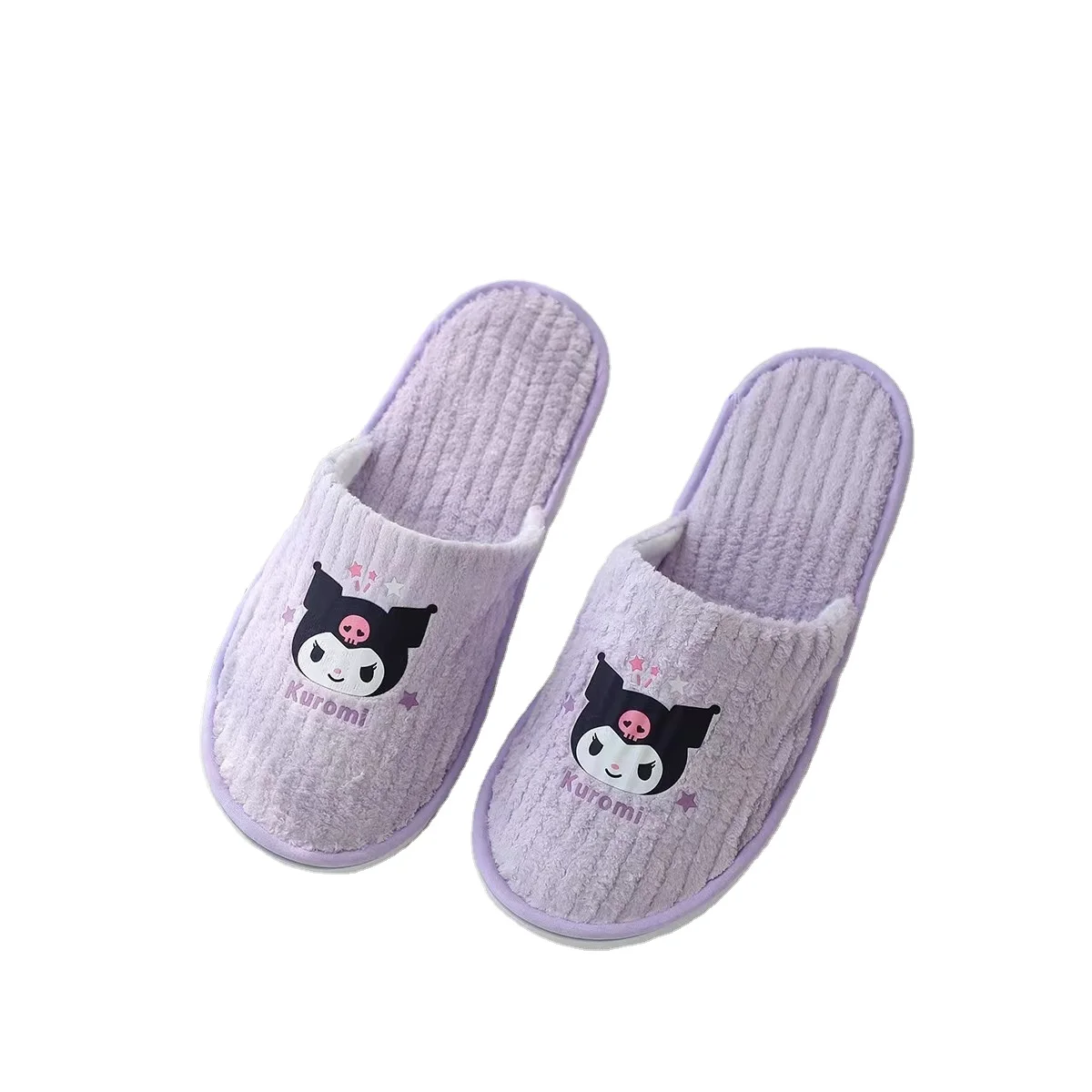 2023 Fashion lovely big ear dog travel portable soft coral velvet slippers household hotels plush shoes for female and male