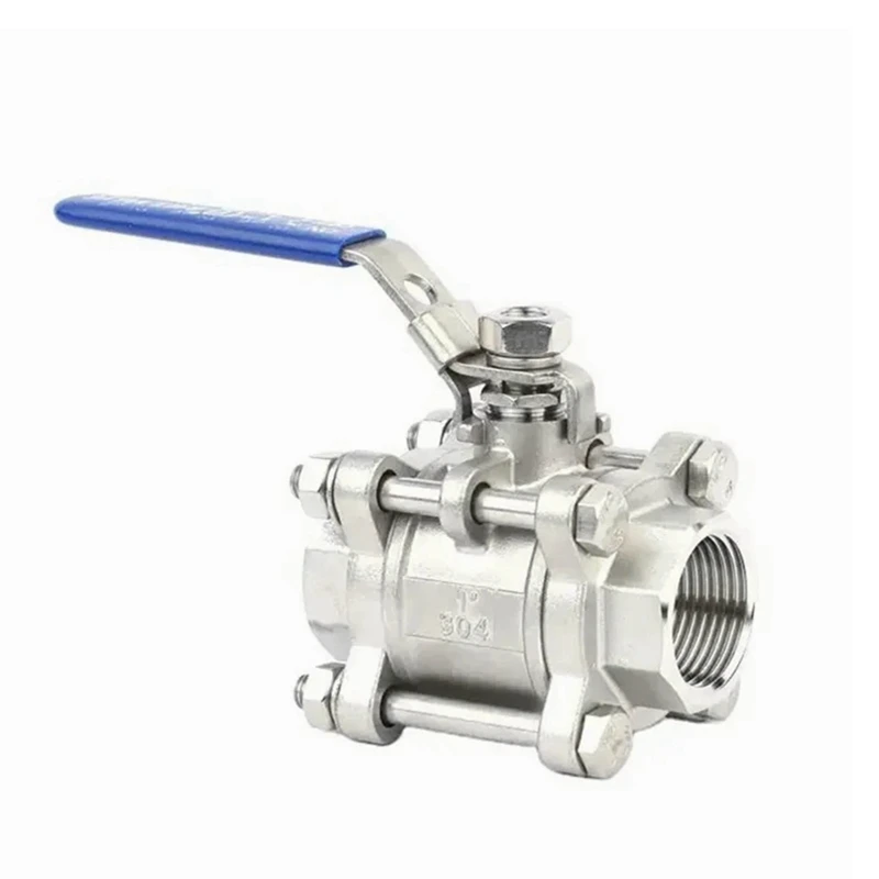 Sanitary DN50 304/316 Stainless Steel 1000 Wog Npt Bsp Thread 3 Pc 2way Ball Valve