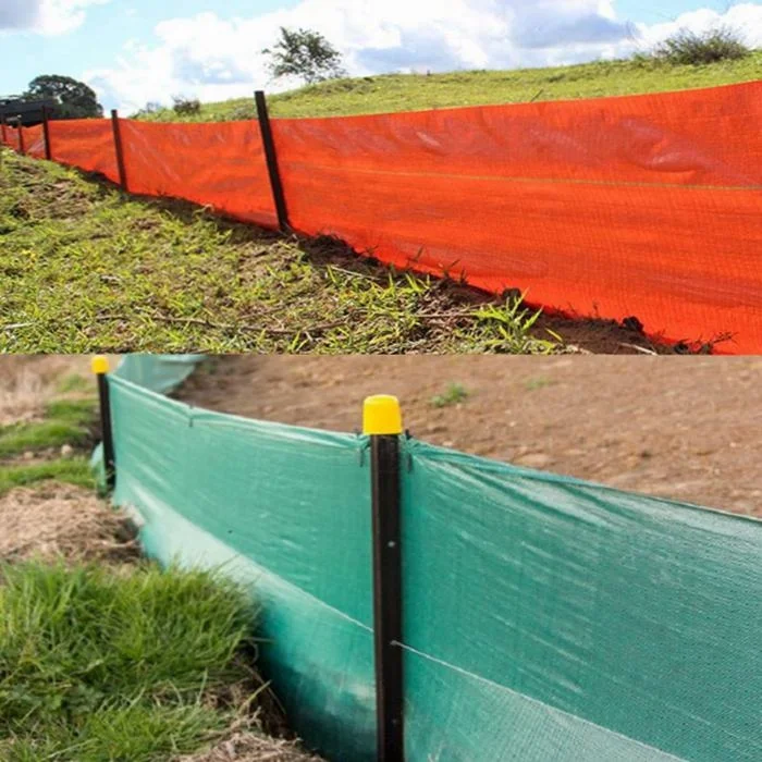 Green colour slit fence with paper tube plastic mulch landscape fabric PP Woven Silt Fence
