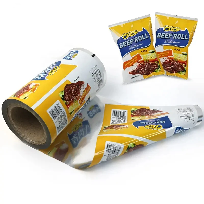 Aluminum Plastic Food Flexible Packaging Film Roll Sachet For Taro Tomatto Potato Chips Packaging