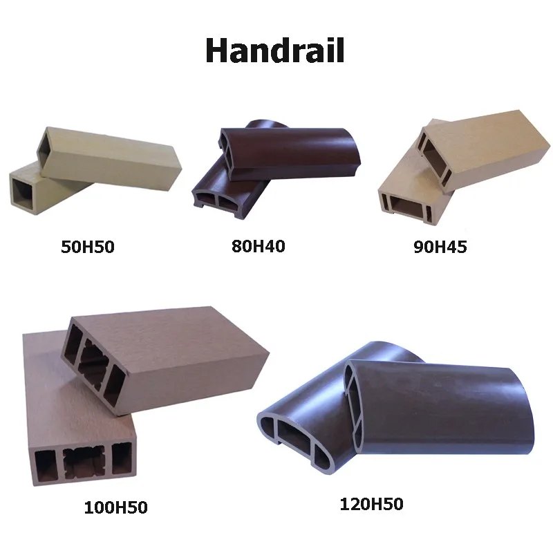 High Quality Durable Using Various Outdoor wood plastic post composite Railing Wpc Handrail Railing