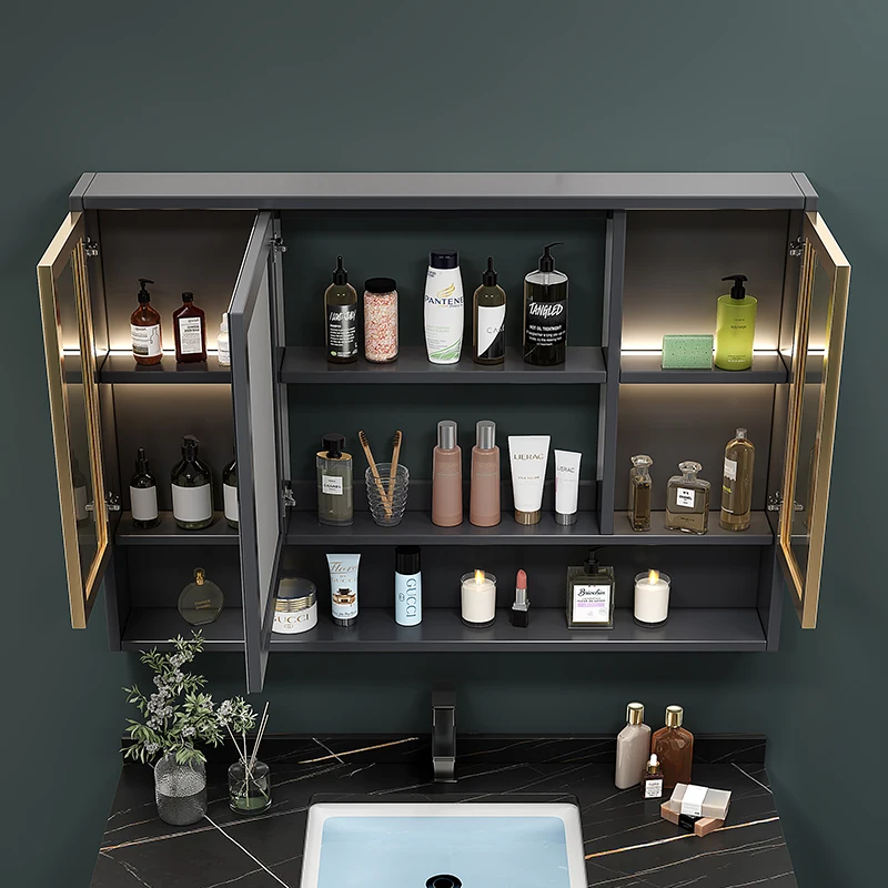 2022 Новое поступление умный шкафчик для ванной комнаты с сенсорным экраном светодиодное зеркало для лекарств над шкафом с вешалкой для полотенец