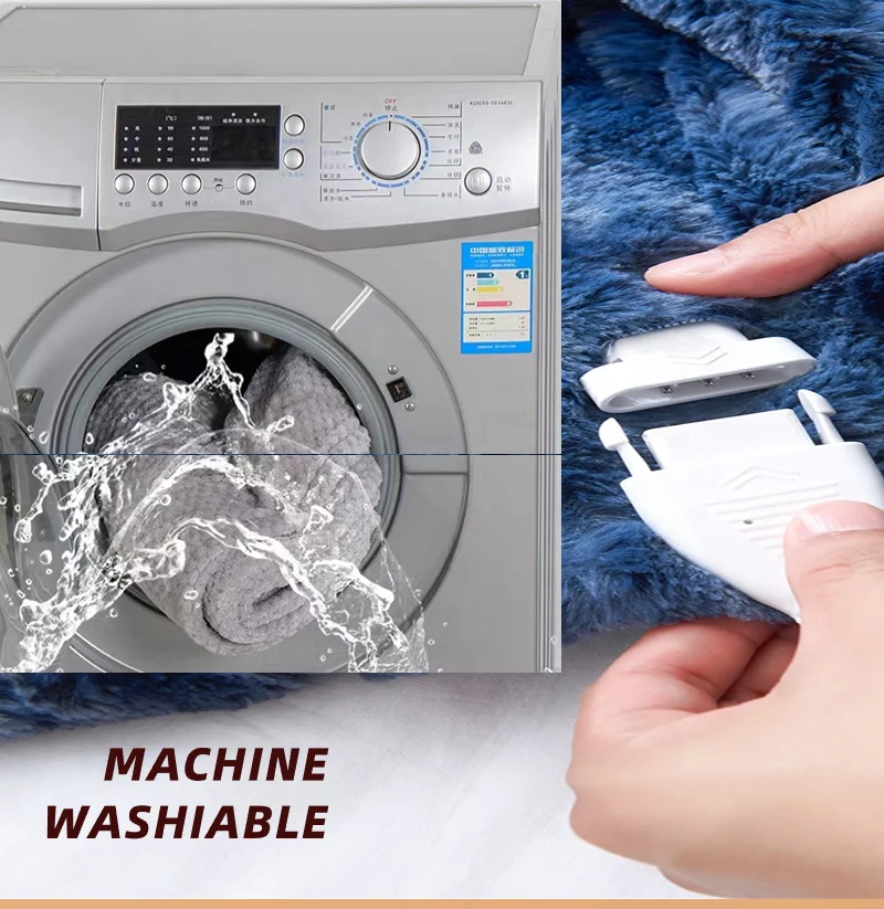 2024 chunky heavy tie dye rabbit hair mink fleece warm bed Washable Electric over under Throw Heating Heated Blanket for winter