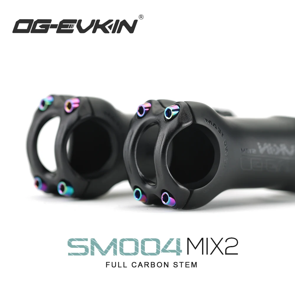 OG-EVKIN SM-004 T1000 Carbon MTB Bicycle Stem 6/17 Degree 31.8MM Carbon Road Bike Stem Positive and Negative Cycling Power Parts