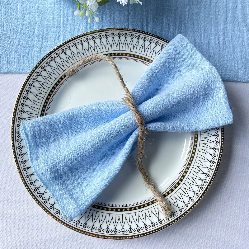 Baby Blue Napkins For Wedding Table Napkins For Wedding Party Decoration Wedding Dinner Breathable Organic Cotton Napkin