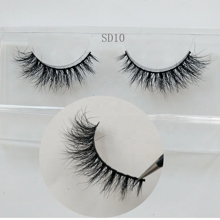 Short Long 10mm to 15mm Mink Fur Lashes Wispy Fluffy 3D 7D False Eyelashes Private Label Wholesale 3D Mink Eyelashes Vendor