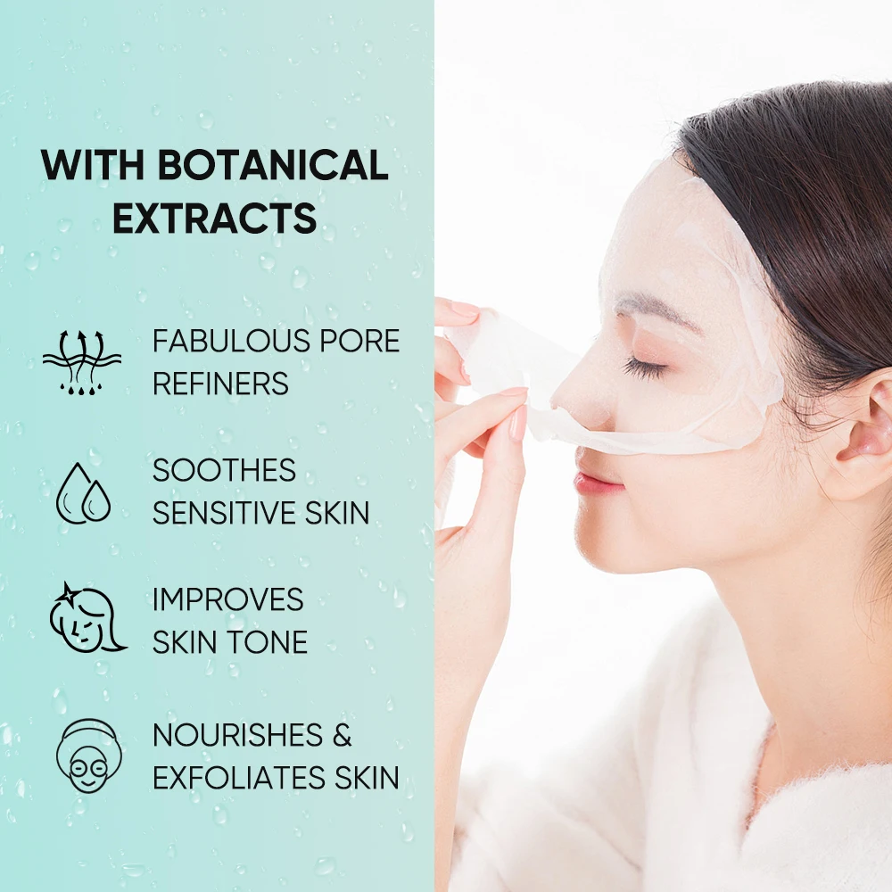 Private Label Animal Face Mask Sheet Tencel Material Skin Care Hydrating Firming Anti Aging Long Term Moisturizing Facial Mask