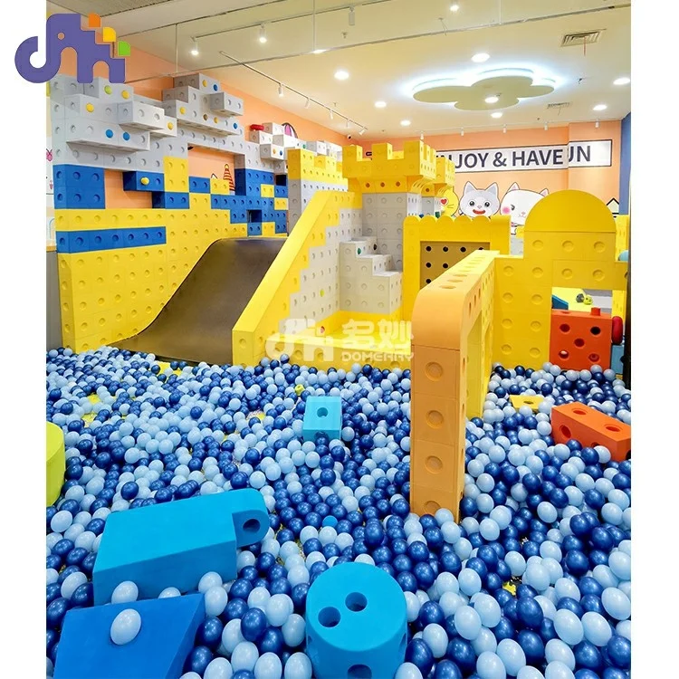 Toddler soft play set plastic castle game center new design kids ball pit block toy playground indoor