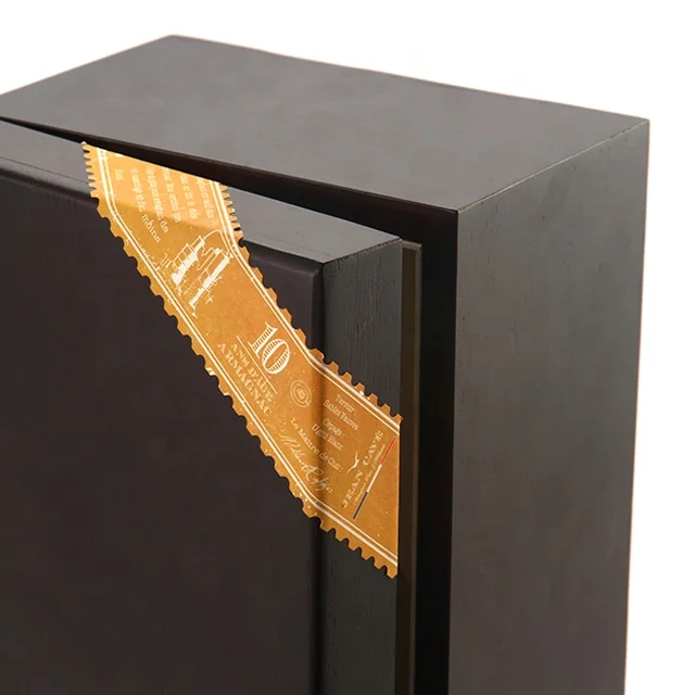 European-style single wooden champagne black high-grade high-gloss paint red wine gift box