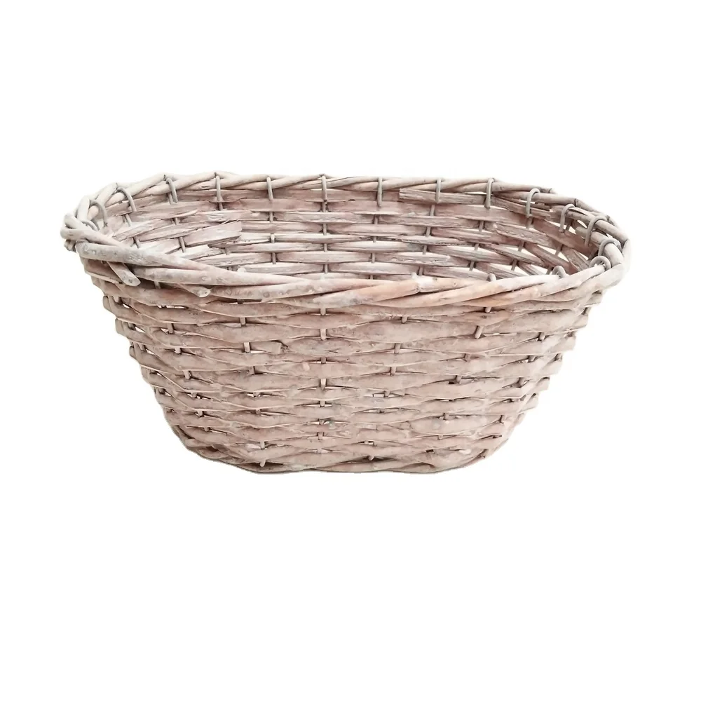 metal  frame hand made wicker plant baskets with pp lining  for garden