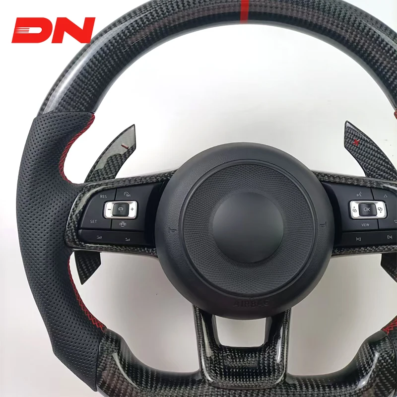 R-Line спортивный кожаный руль из углеродного волокна Volkswagen VW Golf 7 R MK7 MK8 Jetta Passat B8 Polo Tiguan GTI X5 X3 CC X4