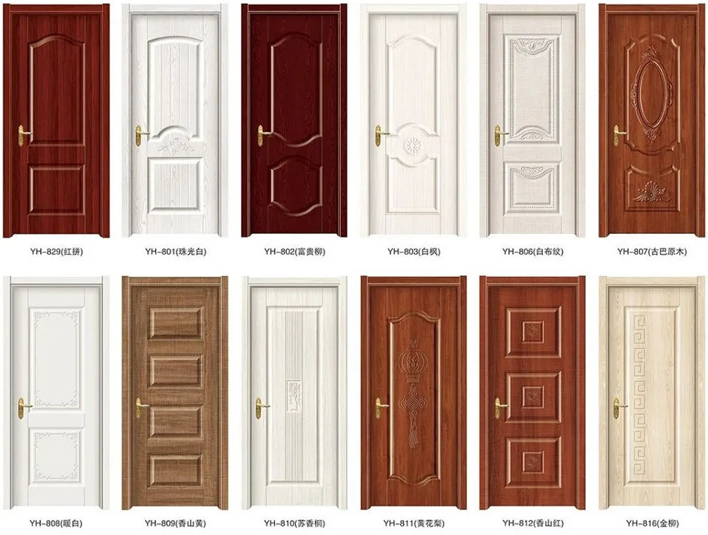 China wooden Door Factory Price Wholesale Waterproof Series Solid Spray Painted Door for Houses