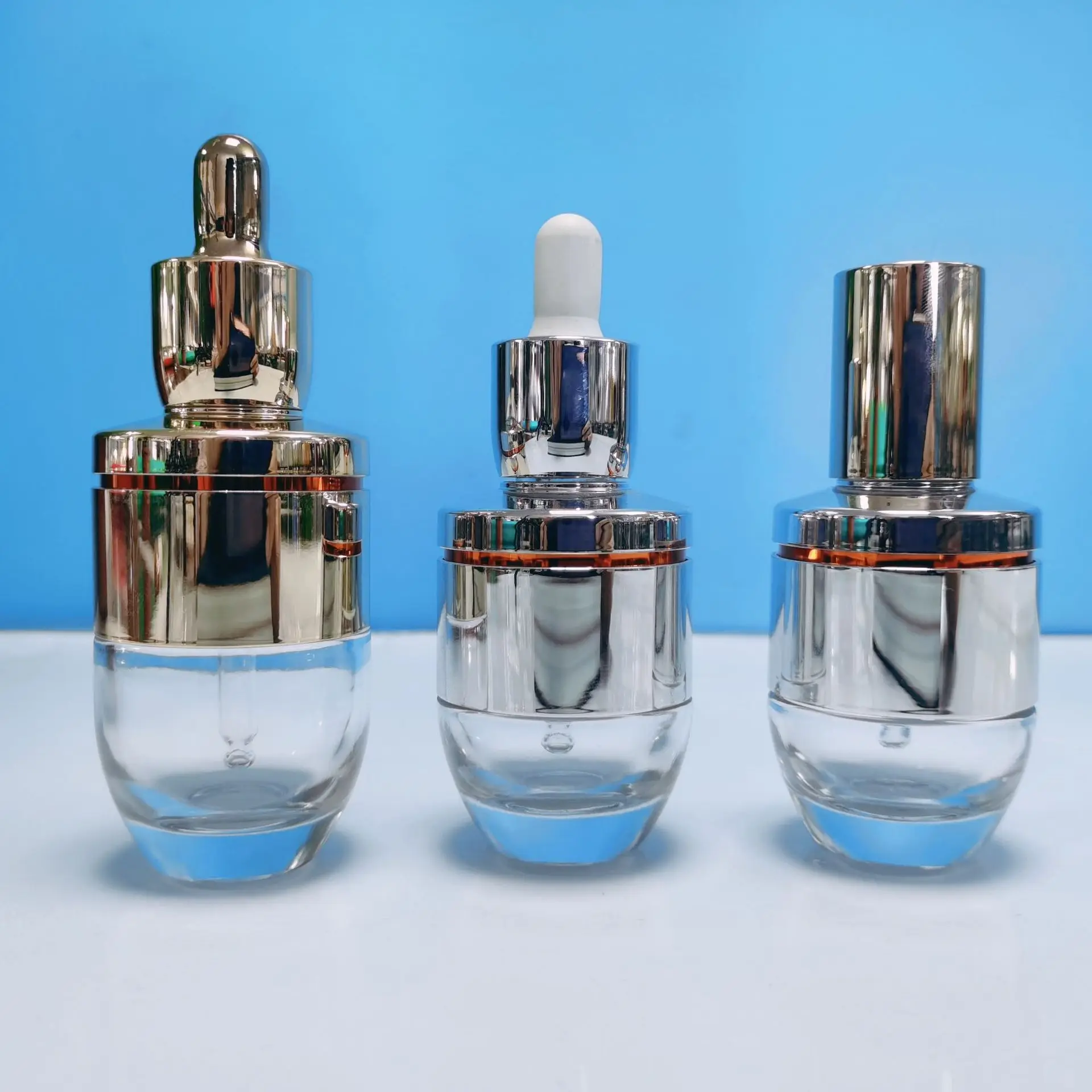 15ml 30ml 50ml ConStore Mini Portable Clear Glass Bottle DIY Travel Essential Oil Nail Varnish Bottles with Bush Silver Cap