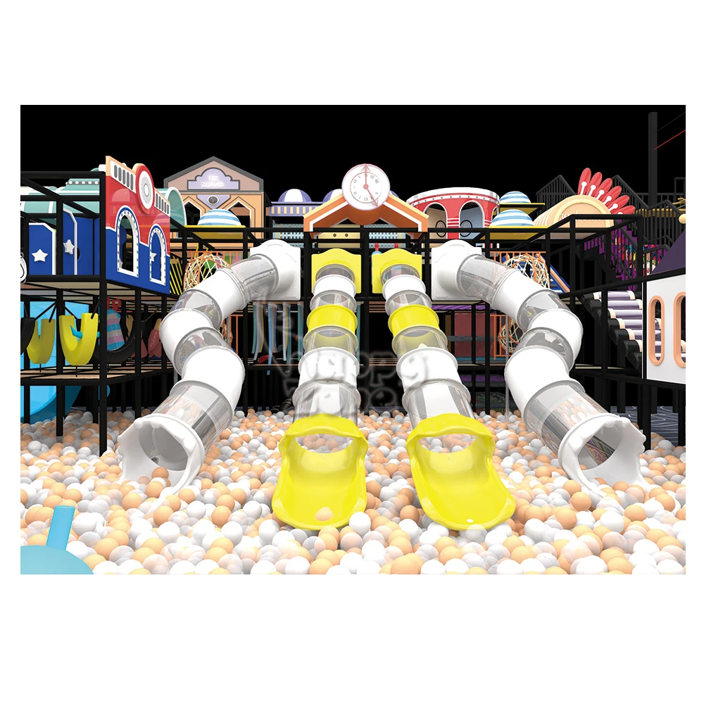 Commercial Playground Indoor Amusement Park Trampoline Park Indoor Naughty Castle with Ninja Obstacle Course Rock Climbing wall