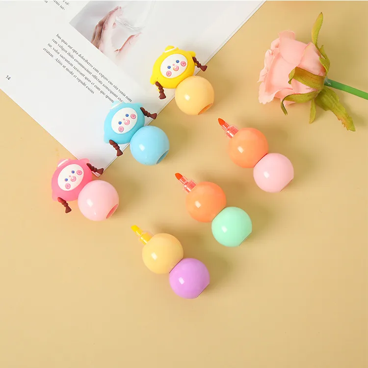 Cute high performance gorgeous glitter marker pastel color permanent marker pen splice quick-drying highlighter marker pen