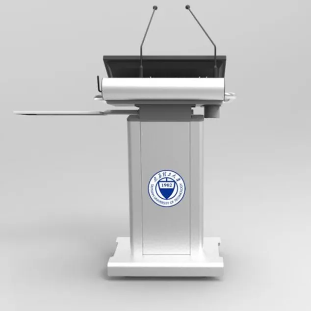 Aluminum body modern pulpit/electric height adjustable Lectern 27inch LCD screen steel high-end conference Podium