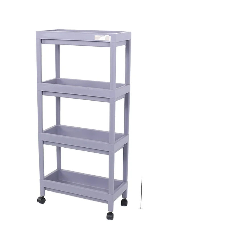 Whoelsale 4 tier plastic shelving units 4 tier heavy duty and  storage with wheels free standing