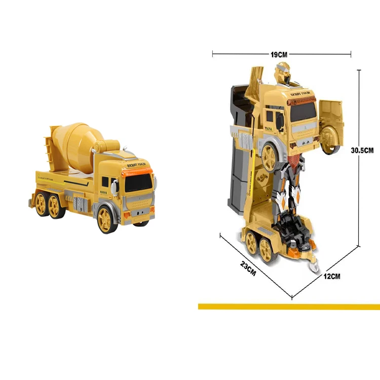 Hand-controlled car truck robot RC drift car transformation with LED lights remote control excavator transformation toys