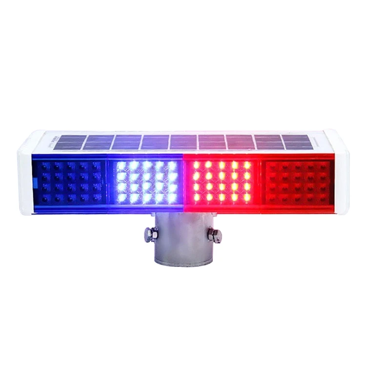 Red Blue Solar Flashing Beacon Strobe Light Traffic Warning Blinker Red Blue Split Dual Color Led Warning Light Beacon Light