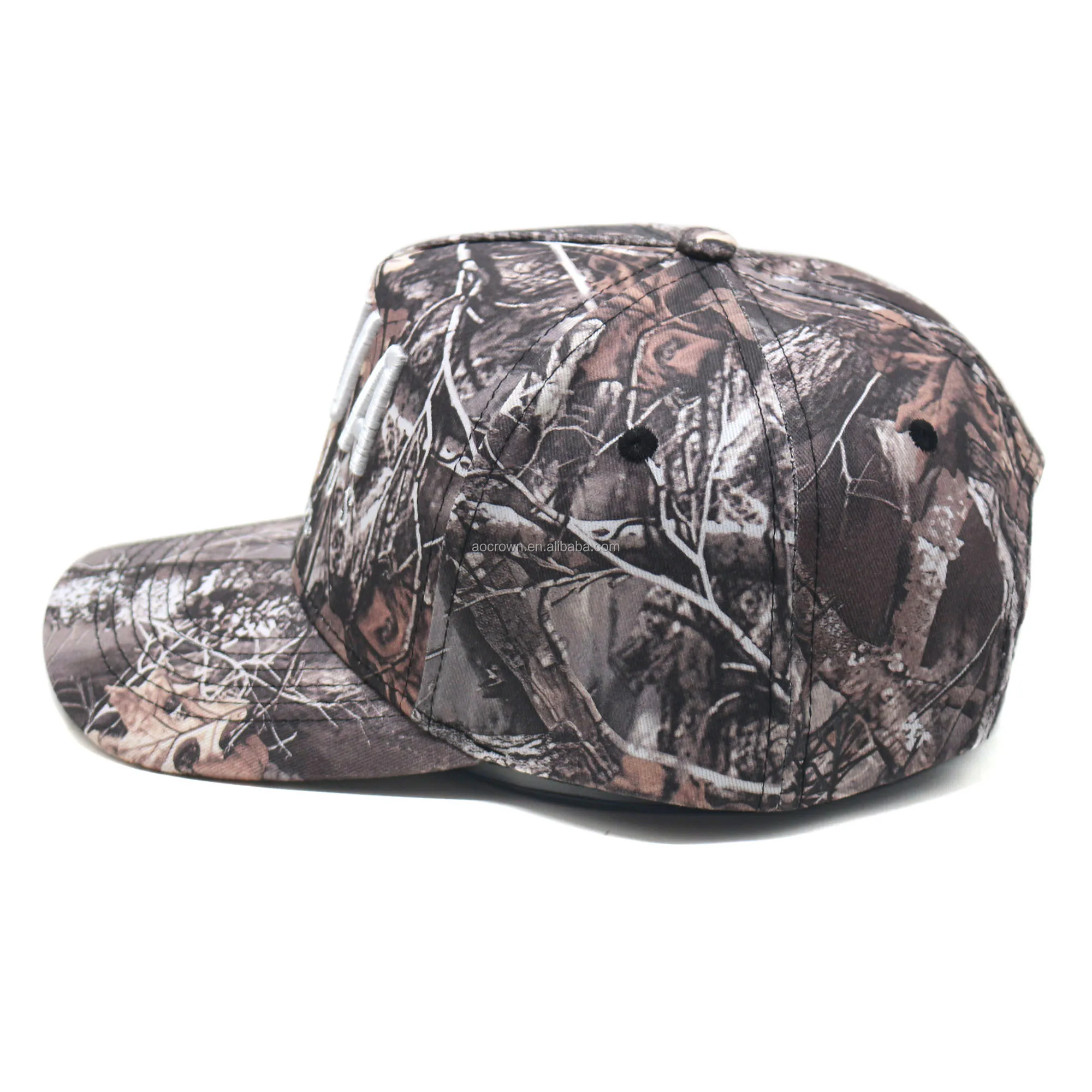 Custom Embroidery Logo Unisex 5-Panel Print Camo Cotton Baseball Cap Fashionable Sports Outdoor Hat for Adults