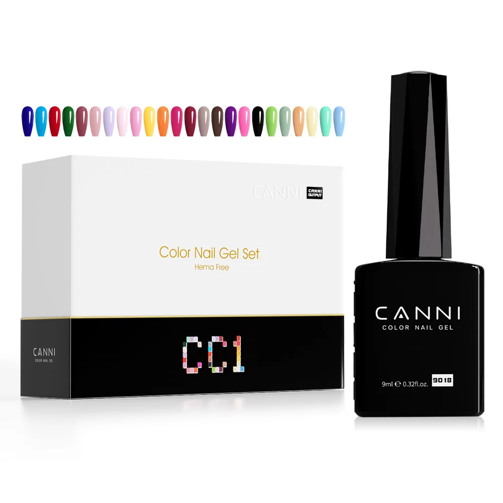 CANNI HEMA FREE Gel Kit  9ml CC1-CC6 Set Soak Off UV LED Semi Permanent Gel Nail Varnish Pastel Jelly Varnish Color Palette