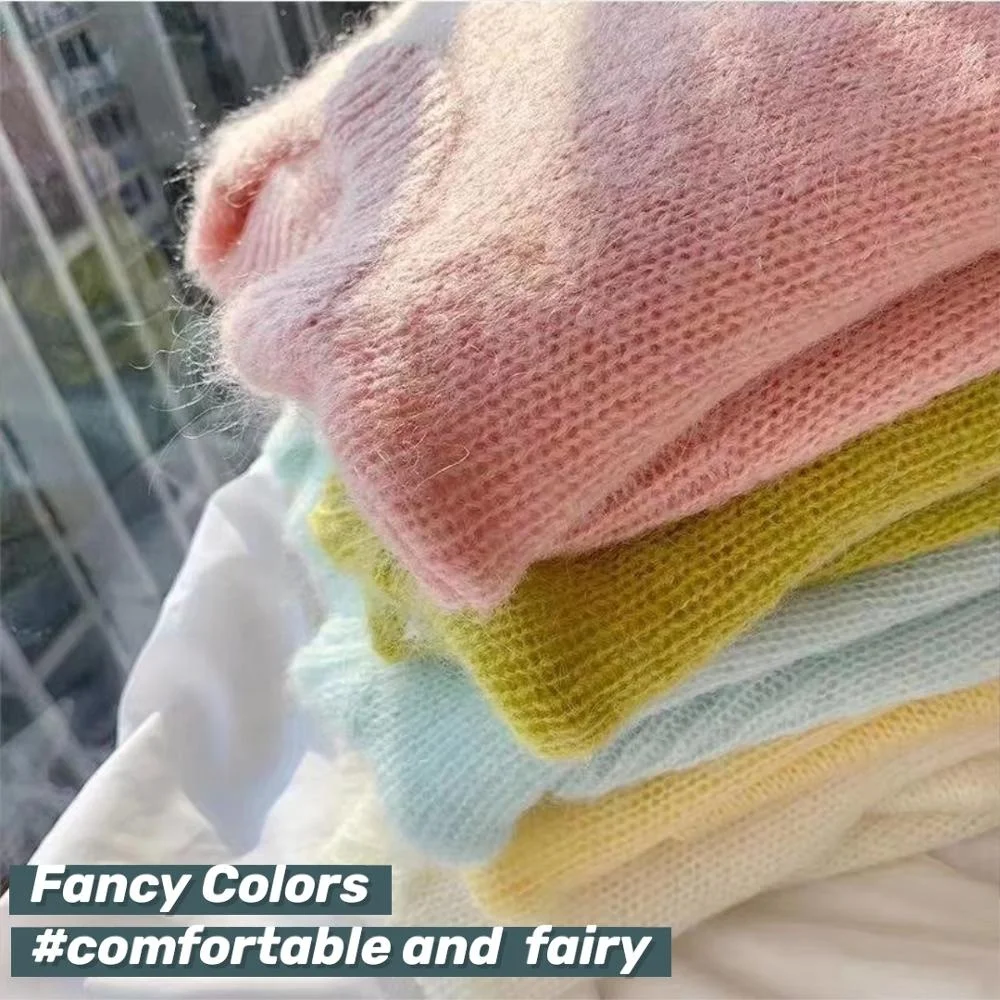 
1/14NM Elastic High proportioned 10% wool and 20% mohair blended yarn 